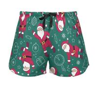 FRODOTGV I pantaloncini verdi del sudore delle donne della rana del fumetto, pigiama fa parte della palestra di sport del cotone, Cartone animato Babbo Natale Danza Verde E Rosso, L