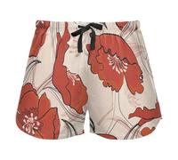 FRODOTGV Illustration Digital Painting Red Pajama Bottoms Womens Lounge Shorts for Workout Gym Running,L
