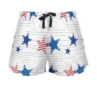 FRODOTGV Independence Day Th July Stars Stripes Women's Lounge Shorts Pajama Bottoms Yoga Esercise Elastic Waist Drawstring,L