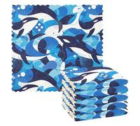 FRODOTGV Killer Whale on Blue Panno in microfibra per la pulizia della cucina per asciugare i piatti e lavare i piatti riutilizzabili Premium Strofinacci auto confezione da 6 27,9 x 27,9 cm