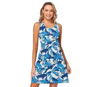 FRODOTGV Killer Whale on Blue Tank Sun Dress Loose A-Line Party Tshirt Sundresses Summer, Orca assassina su Blu, L