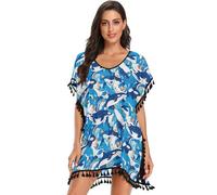 FRODOTGV Killer Whale on Blue Women Swimwear Cover Ups Costume da bagno Coverups Beach Loose Beachwear, Orca assassina su Blu, Small