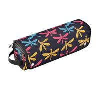 FRODOTGV Lemurs Madagascar on Blue Pattern - Borsa da viaggio per strumenti per capelli, rimovibile, tappetino resistente al calore per ferri da stiro, piastre, Illustrazione del modello di libellula