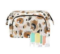 FRODOTGV Leopard Brown Disegno Modello Illustrazione Makeup Bag Cerniera Bagno Borsa di Immagazzinaggio Delle Donne Della Moneta Della, Illustrazione del modello di disegno di leopardo marrone, 1 Size