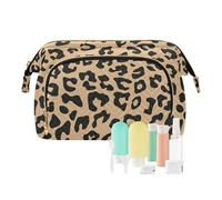 FRODOTGV Leopardo Animale Senza Cuciture Stampato Borsa Cosmetica Capacità Viaggio Sacchetto Cosmetico Cosmetico Toiletry Impermeabile Donna Coin, Leopardo senza cuciture animale stampato, 1 Size