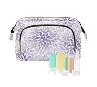 FRODOTGV Lilla Fiori Modello Astratto Viola Borse Cosmetici Viaggio Portatile Sacchetto Cosmetico di Trucco Periodo di Trucco Borsa Cosmetica, Fiori lilla modello astratto viola, 1 Size