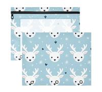 FRODOTGV Little Deer Faces - Buste per raccoglitore, in plastica trasparente, per lettere formato A4, confezione da 2 pezzi, per insegnanti e ufficio