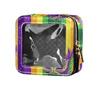 FRODOTGV Maschere di carnevale Mardi Gras Monete Borsa per il trucco trasparente per il portafoglio, 14, 1 Size