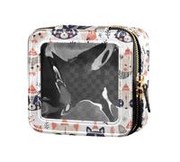 FRODOTGV Mini borsa trasparente per trucchi con giraffe e nuvole, da viaggio, organizer portatile per cosmetici per ragazze e donne, Carino Raccoon Wildlife Natale, 1 Size