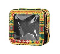 FRODOTGV Mini borsa trasparente per trucchi natalizia con fiocchi di neve per ragazze e donne custodia per cosmetici da viaggio, Illustrazione vettoriale modello popolare ucraino, 1 Size