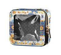 FRODOTGV Mini trousse trasparente con farfalle su sfondo bianco e rosa, piccola trousse per articoli da toeletta per smalti per unghie per ragazze e donne, Girasoli Miele Api Gnomi, 1 Size