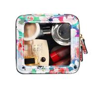 FRODOTGV Mini trousse trasparente da viaggio per articoli da toeletta, organizer per il trucco, anemoni, margherite, fiori e boccioli di rosa, Anemoni Fiori Margherita e boccioli di rose, 1 Size
