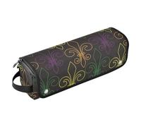 FRODOTGV Modello Mardi Gras 2-in-1 Curling Iron Custodia da viaggio con tappetino resistente al calore Donne Essentials Storage Curling Iron Travel Holder Storage Bag, Motivo Mardi Gras, 1 Size