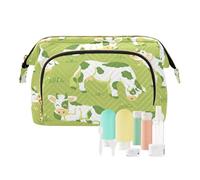 FRODOTGV Mucche sul modello di campo Borse di trucco verde di capacità portatile di viaggio borse cosmetiche della borsa cosmetica per il viaggio della borsa degli articoli da, Mucche sul campo,