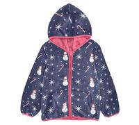 FRODOTGV Natale Navy Bianco Pupazzo di Neve Candy Cane Della Ragazza Del Bambino Giacca In Pile Foderato Peluche Cappotto Del, Natale Navy Bianco Pupazzo di neve Candy Cane, 6 anni