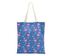 FRODOTGV Natale Navy Rosso Verde Bianco Renna Albero Tote Borse con Manici Casual Shopping Bag Per La Drogheria per la Ragazza, Elementi di Natale Fenicottero Rosa Navy, Taglia unica