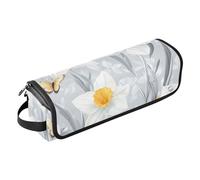 FRODOTGV Nature Gardenia - Custodia da viaggio 2 in 1 per ferro arricciacapelli con tappetino rimovibile resistente al calore, custodia portatile per il trasporto di raddrizzatori, arricciacapelli