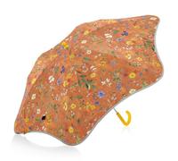 FRODOTGV Ombrello per bambini in terracotta con fiori primaverili, protezione da pioggia, sole e vento, con striscia riflettente, antivento, ombrello da viaggio con manico facile da impugnare, per