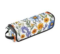 FRODOTGV Organizer 2 in 1 per strumenti per capelli, grande capacità, con cuscinetto resistente al calore, per raddrizzatori, arricciacapelli, asciugacapelli, fiori, lavanda, calle, giglio, narciso,