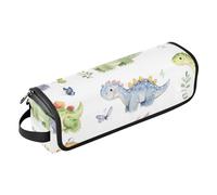 FRODOTGV Organizer 2 in 1 per strumenti per capelli, grande capacità, tappetino resistente al calore per ferri da stiro, piastre, arricciacapelli, simpatico dinosauro anchilosauro bianco