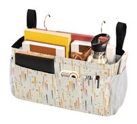 FRODOTGV Organizer da appendere al comodino a righe con piccoli puntini minimalisti, con tasche per letti a castello e ospedali, sponde del letto