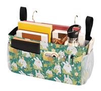 FRODOTGV Organizer da appendere al comodino con grandi tasche e portabottiglie per comodino e letto a castello, per casa, dormitorio, letto a castello, colore: verde