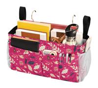 FRODOTGV Organizer da appendere al comodino con grandi tasche e portabottiglie per libri, telefoni cellulari, chiavi, bottiglia d'acqua