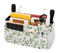 FRODOTGV Organizer da comodino con motivo verde oliva, senza cuciture, con grandi tasche e portabottiglie, organizer da appendere per comodino e letto a castello, contenitore per casa, dormitorio