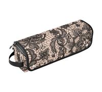 FRODOTGV Organizer per strumenti per capelli 2 in 1 con motivo astratto in pizzo fiori farfalle con cuscinetto resistente al calore custodia da viaggio per donne strumenti di riscaldamento borsa
