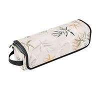 FRODOTGV Organizer per strumenti per capelli 2 in 1, da donna, con tappetino rimovibile resistente al calore, motivo a foglie su trame, per ferro arricciacapelli, piastra per capelli piatti, Modello