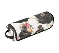 FRODOTGV Organizer portatile 2 in 1 per strumenti per capelli, con tappetino in ferro per raddrizzatori, arricciacapelli, asciugacapelli, riccio cartone animato, grigio, 11, 1 Size