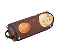 FRODOTGV Organizzatore 2 in 1 per strumenti per capelli, pianeti esterni e alfabeto, marrone, portatile, da viaggio, organizer portatile per acconciature, arricciacapelli, asciugacapelli