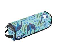 FRODOTGV Organizzatore per strumenti per capelli 2 in 1 con rondini volanti e fiori primaverili, tappetino resistente al calore, impermeabile, organizer da viaggio per strumenti caldi e accessori per