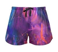 FRODOTGV Oro Blu Metallo Patina Delle Donne Pantaloncini Pigiama Casual Pantaloni Del Pigiama Esercizio Sport Lounge Shorts S, Pittura a mano astratta acquerello Tie Dye, XXL