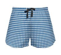FRODOTGV Pantaloncini blu del pigiama delle rose del modello di colore con le tasche per le donne che corrono palestra, A quadretti blu, M