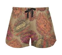 FRODOTGV Pantaloncini blu del pigiama delle rose del modello di colore con le tasche per le donne che corrono palestra, Girasole Bohemian, S