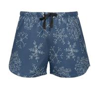 FRODOTGV Pantaloncini blu del pigiama delle rose del modello di colore con le tasche per le donne che corrono palestra, Glitter Fiocco Di N, M
