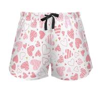 FRODOTGV Pantaloncini da allenamento da donna Carino Koala Buona Notte Modello Blu Grigio Pantaloncini Pigiama Running Allenamento Pantaloncini di Cotone, Cuori Carini Rosa, S