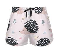 FRODOTGV Pantaloncini da allenamento da donna Carino Koala Buona Notte Modello Blu Grigio Pantaloncini Pigiama Running Allenamento Pantaloncini di Cotone, Ricci Carini Personalizzati Nero, XL