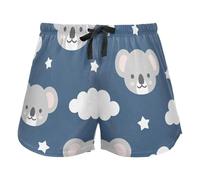 FRODOTGV Pantaloncini da allenamento da donna Carino Koala Buona Notte Modello Blu Grigio Pantaloncini Pigiama Running Allenamento Pantaloncini di Cotone, Carino Koala Good Night Pattern Blu Grigio, M