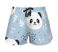 FRODOTGV Pantaloncini da allenamento da donna Carino Koala Buona Notte Modello Blu Grigio Pantaloncini Pigiama Running Allenamento Pantaloncini di Cotone, Motivo Panda Carino Blu Bianco, L