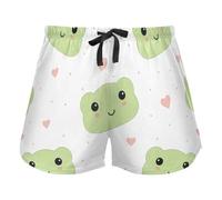 FRODOTGV Pantaloncini da allenamento da donna Carino Koala Buona Notte Modello Blu Grigio Pantaloncini Pigiama Running Allenamento Pantaloncini di Cotone, Carino Verde Bianco, XL