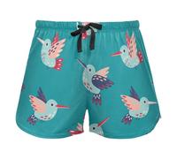 FRODOTGV Pantaloncini da allenamento da donna Carino Koala Buona Notte Modello Blu Grigio Pantaloncini Pigiama Running Allenamento Pantaloncini di Cotone, Motivo vintage con colibrì carino verde, L