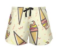 FRODOTGV Pantaloncini da allenamento da donna Carino Koala Buona Notte Modello Blu Grigio Pantaloncini Pigiama Running Allenamento Pantaloncini di Cotone, Carino Gelato Modello Giallo, XXL