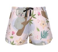 FRODOTGV Pantaloncini da allenamento da donna Carino Koala Buona Notte Modello Blu Grigio Pantaloncini Pigiama Running Allenamento Pantaloncini di Cotone, Carino Disegnato A Mano Koala Rosa Grigio, M