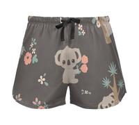 FRODOTGV Pantaloncini da allenamento da donna Carino Koala Buona Notte Modello Blu Grigio Pantaloncini Pigiama Running Allenamento Pantaloncini di Cotone, Carino Koala Diverse Pose Arrampicata, S