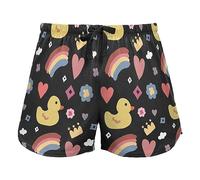 FRODOTGV Pantaloncini da donna con fiori gialli pantaloni pigiama moderni allenamento esercizio cotone, Anatra in gomma gialla carina, XXL