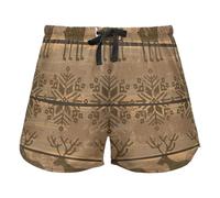 FRODOTGV Pantaloncini da pigiama da donna con cavalli a dondolo su sfondo blu scuro, pantaloncini da salotto con tasche per allenamento e corsa, Cervi divertenti retrò, L
