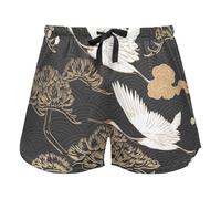 FRODOTGV Pantaloncini da pigiama da donna con dinosauri, con tasche, per corsa e allenamento, Elementi di uccelli della gru del modello giapponese, XL