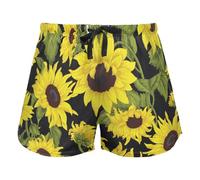 FRODOTGV Pantaloncini da pigiama da donna, con stampa di girasoli, impressionismo, pittura, pantaloncini da allenamento, in cotone, per palestra, corsa, M, Girasoli in Stile Vintage, L